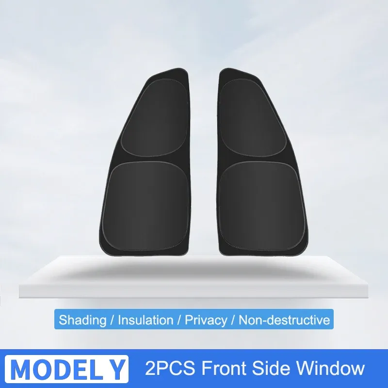 Pare-soleil de voiture pour Tesla Model 3 et Y (2017-2023) – Protection pour pare-brise avant et vitres latérales, store de confidentialité pour enfants 12