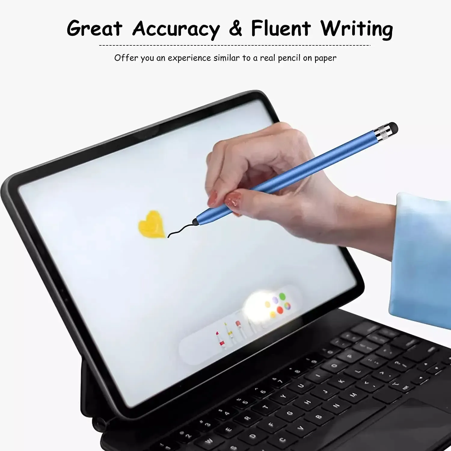 Stylet capacitif universel pour tablette et smartphone, à double pointe en silicone, compatible iPad et Android 5