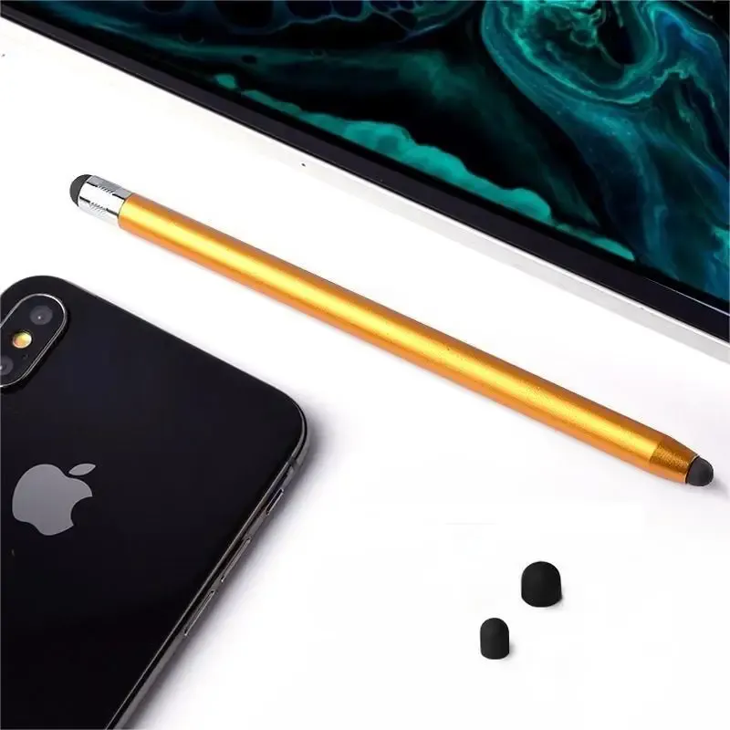 Stylet capacitif universel pour tablette et smartphone, à double pointe en silicone, compatible iPad et Android 8