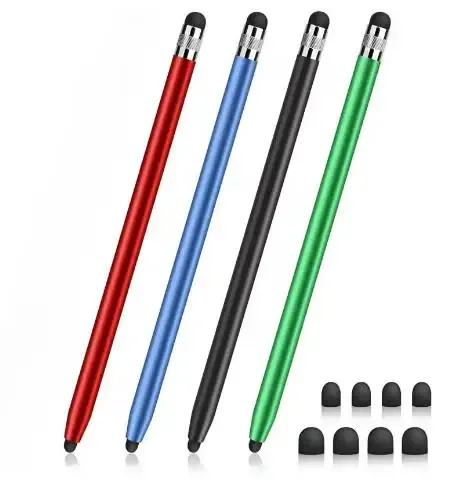 Stylet capacitif universel pour tablette et smartphone, à double pointe en silicone, compatible iPad et Android 15