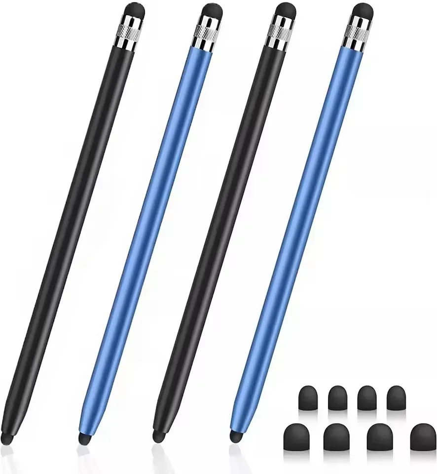 Stylet capacitif universel pour tablette et smartphone, à double pointe en silicone, compatible iPad et Android 9
