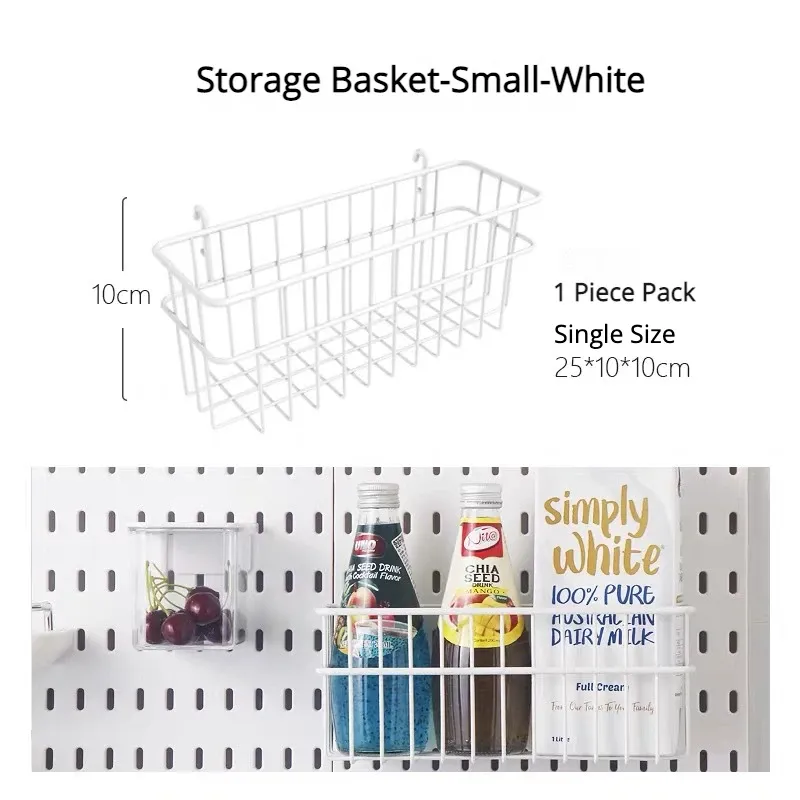 Panneau perforé mural avec étagère suspendue et crochets de rangement, organisateur sans perçage pour garage et cuisine 10