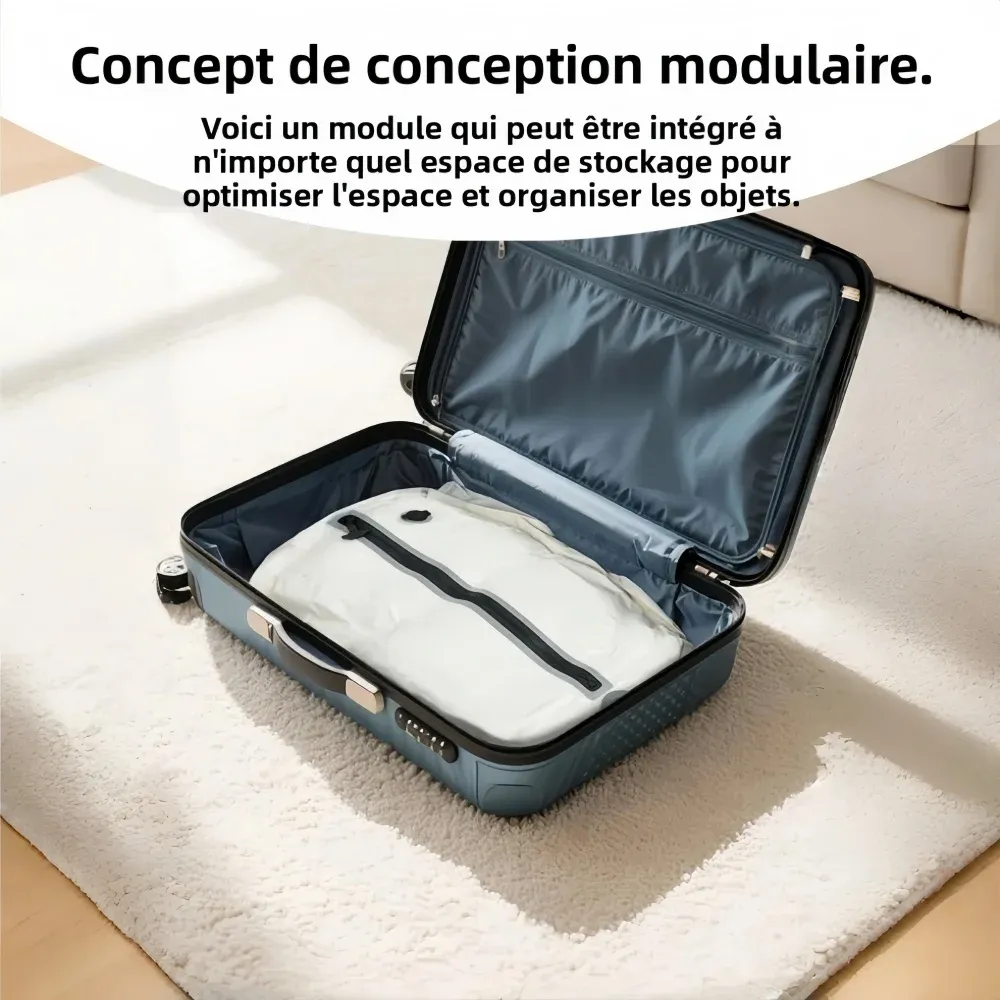 Vêtements compressés dans un sac de voyage