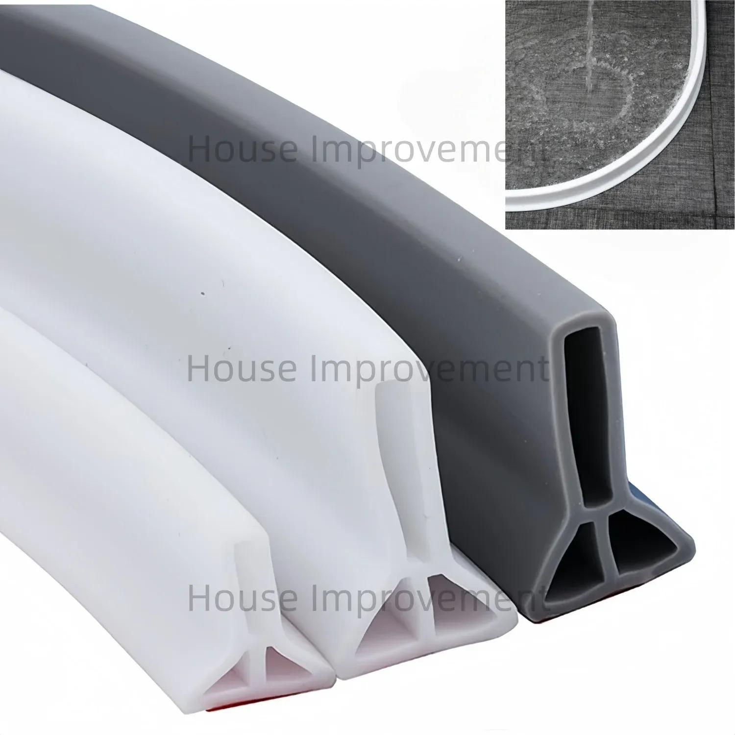Barrière de douche pliable en silicone autocollant, anti-éclaboussures, seuil souple - Image 1