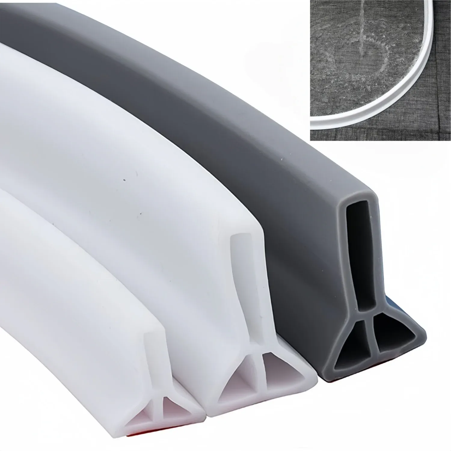 Barrière d'eau de douche pliable en silicone
