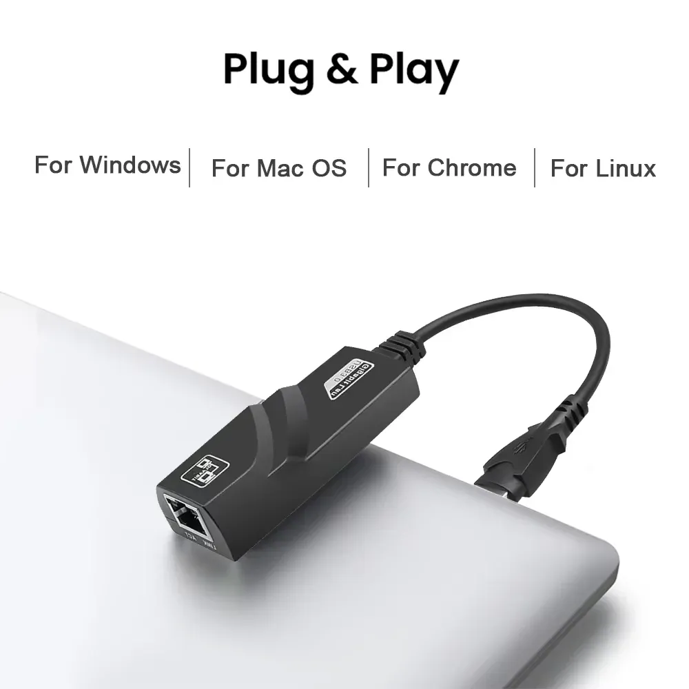 Adaptateur Ethernet USB 3.0 vu sous un autre angle