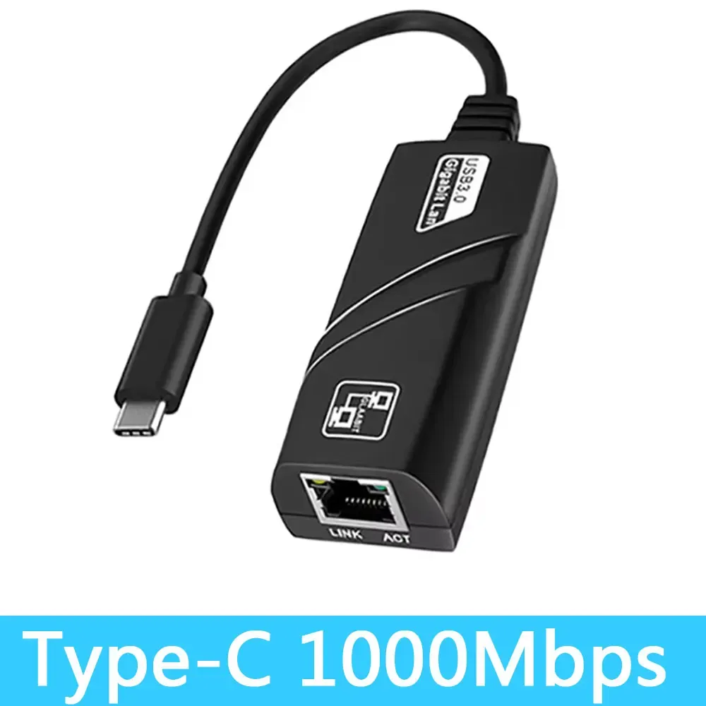 Adaptateur réseau Ethernet USB 3.0 vers RJ45 Gigabit 10/100/1000 Mbps, compatible USB-C 10