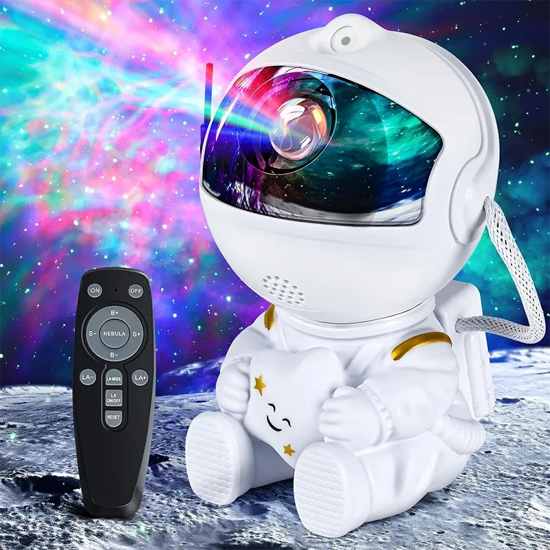Projecteur d'astronaute galaxie, veilleuse blanche tenant l'étoile, lampe projecteur d'étoiles pour chambre d'enfant, décoration spatiale et cadeau
