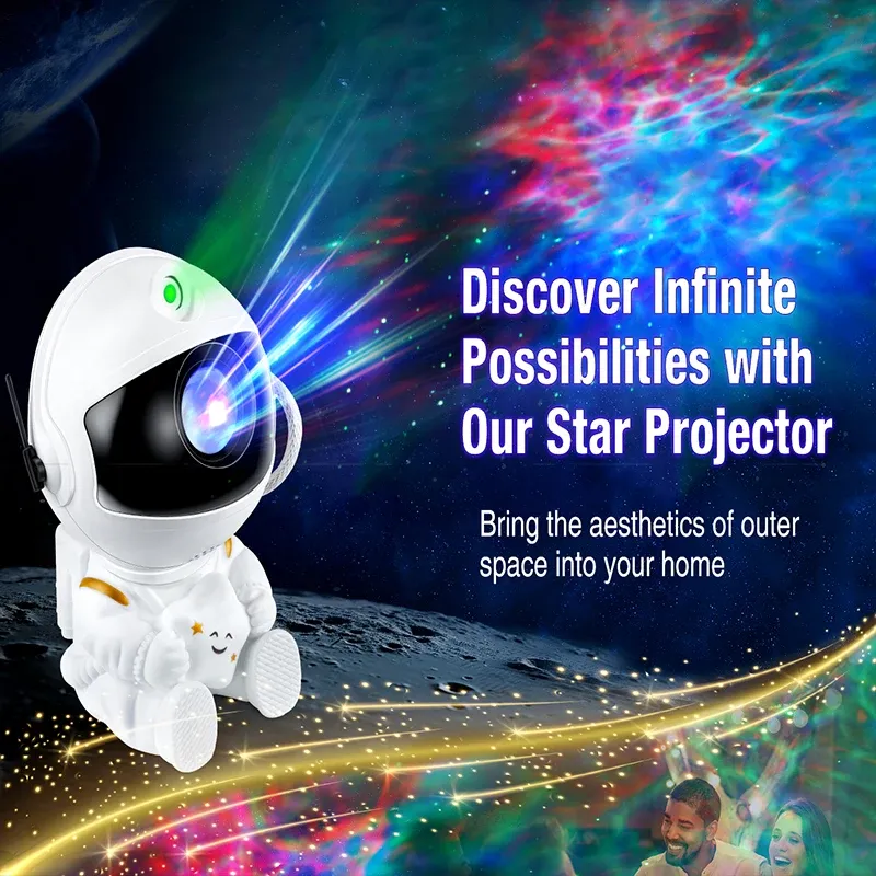 Projecteur d'astronaute galaxie, vue de face