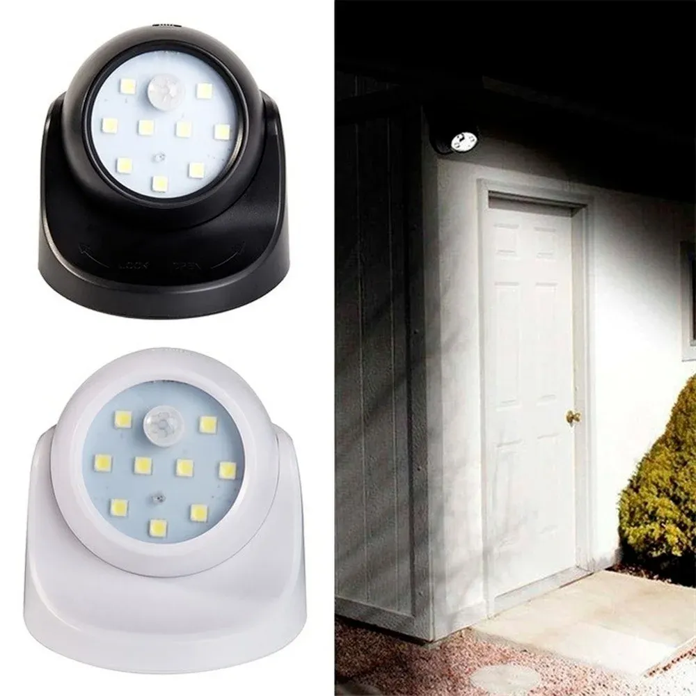 Lampe de nuit à piles 360° pour intérieur et extérieur, lampe de sécurité à détecteur de mouvement pour jardin (piles non incluses) 4