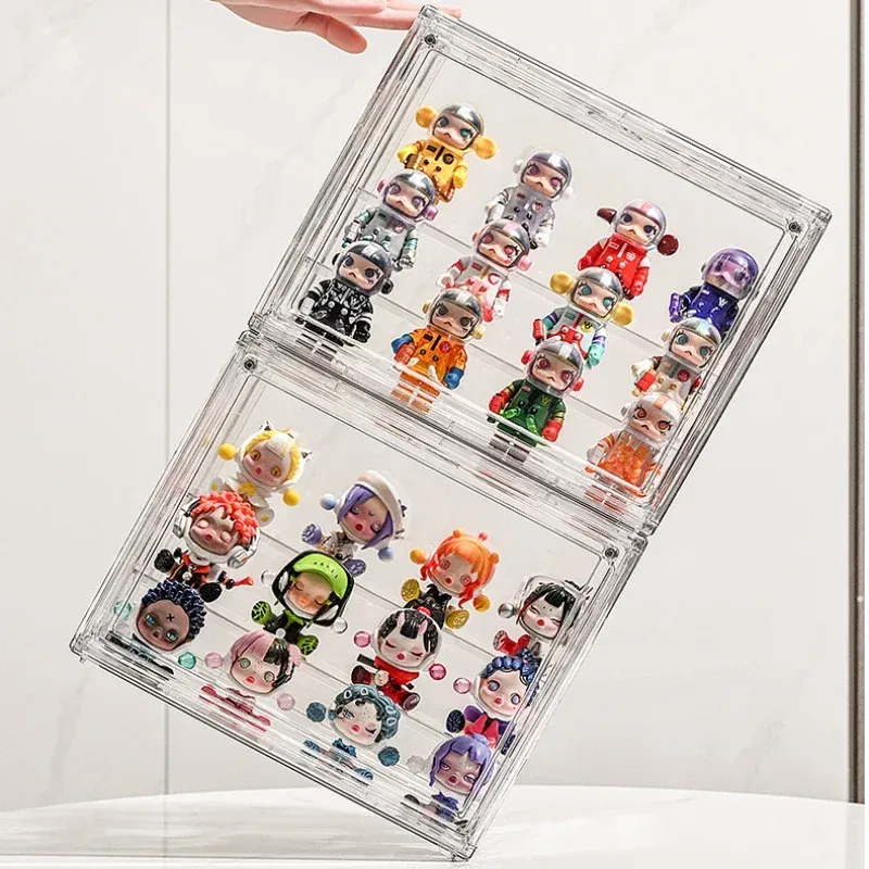 Boîte de rangement transparente en acrylique pour figurines, vitrine pliable pour figurines et poupées, boîte d'organisation pour figurines d'action, lot de 1, 2, 3 ou 4 pièces 2
