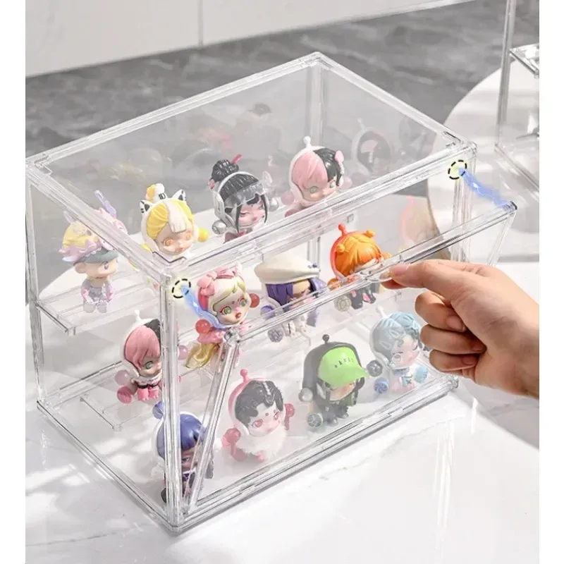 Boîte de rangement transparente en acrylique pour figurines, vitrine pliable pour figurines et poupées, boîte d'organisation pour figurines d'action, lot de 1, 2, 3 ou 4 pièces 4