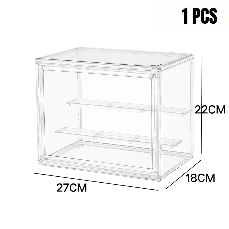 Boîte de rangement transparente en acrylique pour figurines, vitrine pliable pour figurines et poupées, boîte d'organisation pour figurines d'action, lot de 1, 2, 3 ou 4 pièces 15