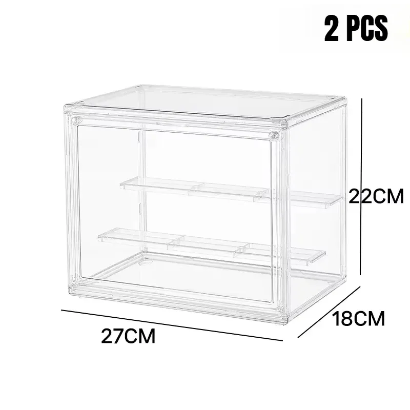 Boîte de rangement transparente en acrylique pour figurines, vitrine pliable pour figurines et poupées, boîte d'organisation pour figurines d'action, lot de 1, 2, 3 ou 4 pièces 10