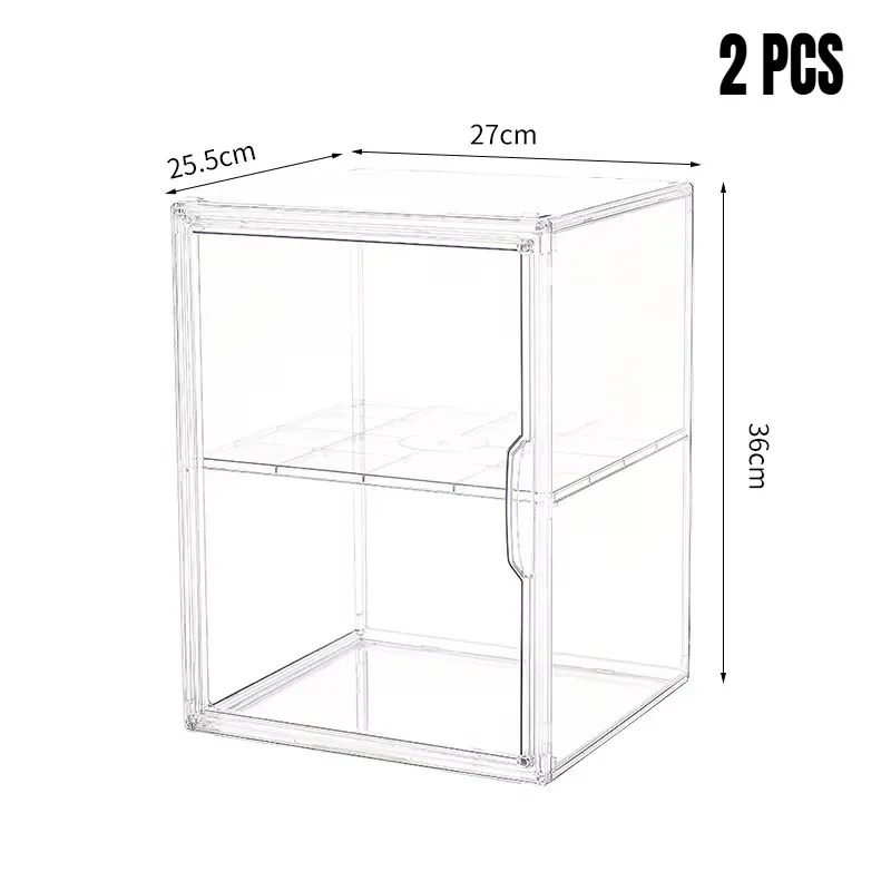Boîte de rangement transparente en acrylique pour figurines, vitrine pliable pour figurines et poupées, boîte d'organisation pour figurines d'action, lot de 1, 2, 3 ou 4 pièces 9