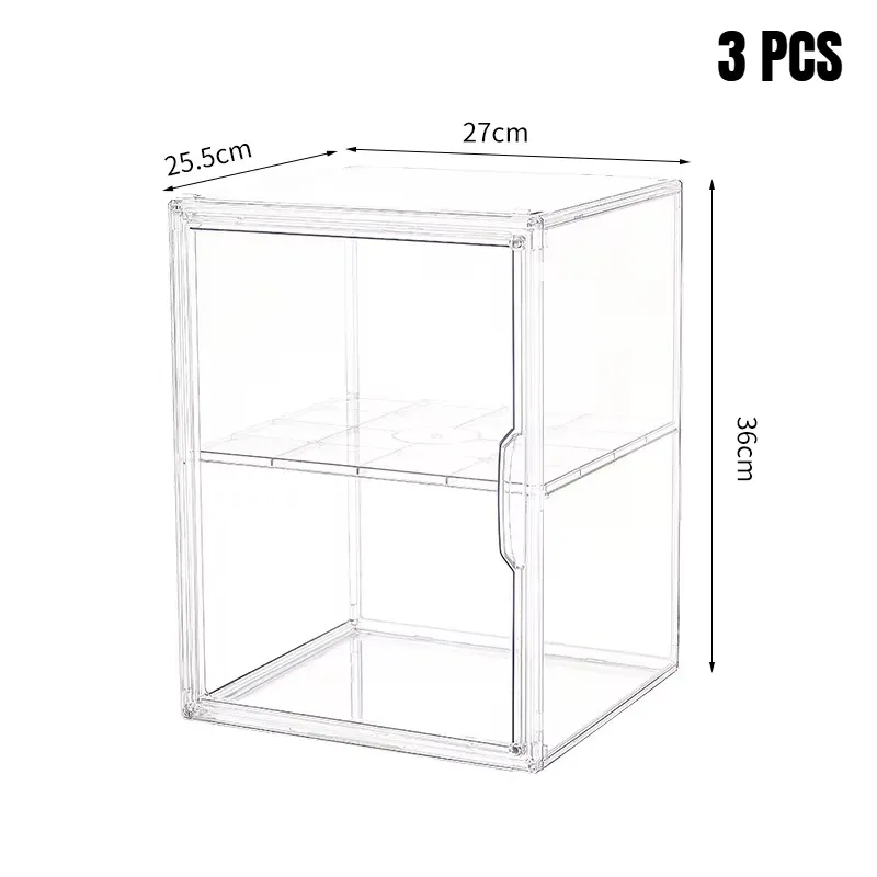 Boîte de rangement transparente en acrylique pour figurines, vitrine pliable pour figurines et poupées, boîte d'organisation pour figurines d'action, lot de 1, 2, 3 ou 4 pièces 13