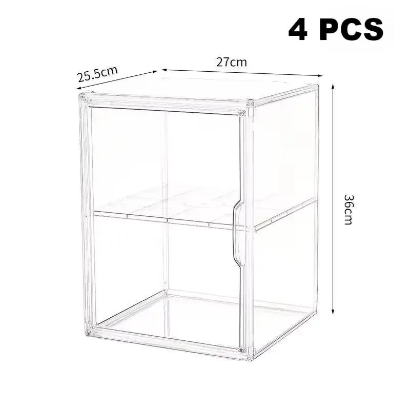 Boîte de rangement transparente en acrylique pour figurines, vitrine pliable pour figurines et poupées, boîte d'organisation pour figurines d'action, lot de 1, 2, 3 ou 4 pièces 12