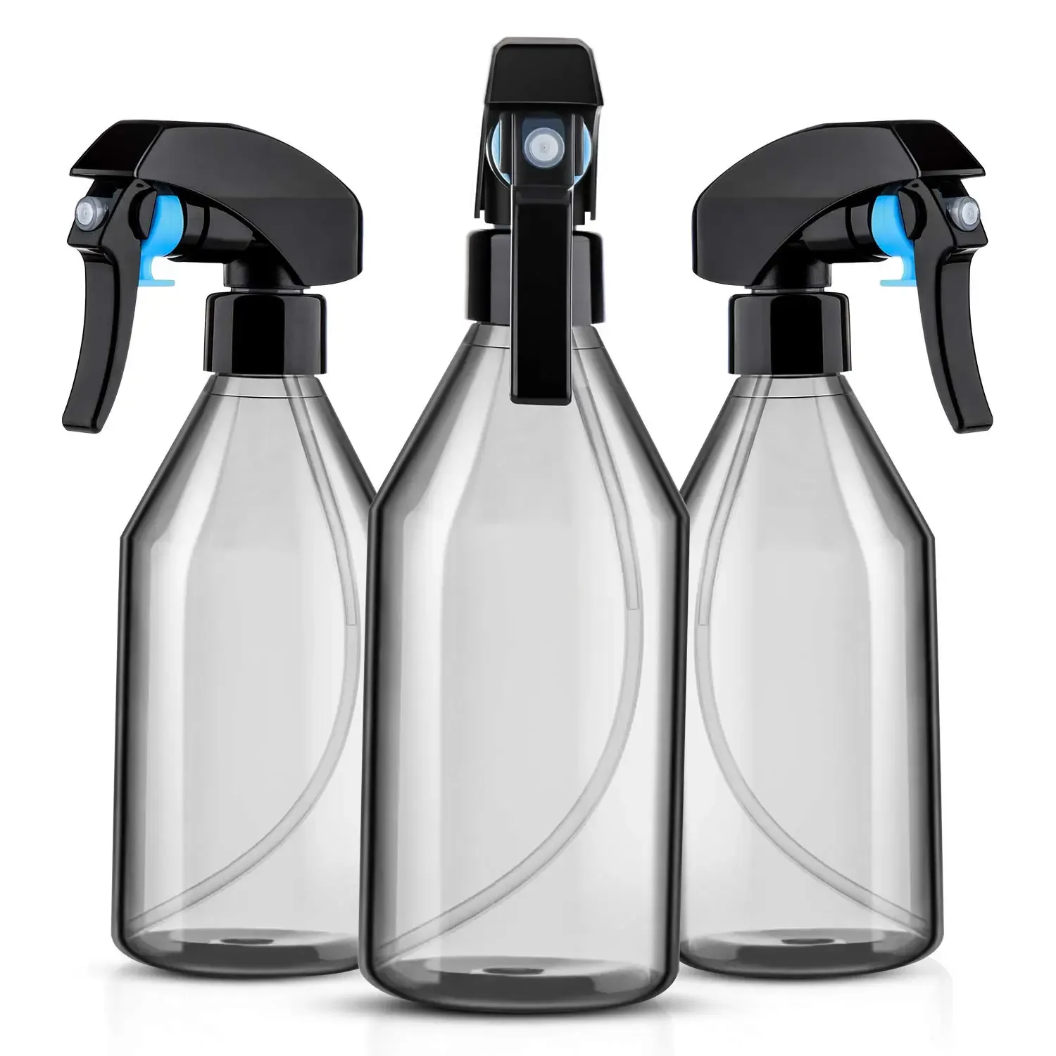 Lot de 3 flacons pulvérisateurs en plastique de 300 ml à brume fine pour solution de nettoyage de jardinage ou soins capillaires hydratants - Image 1