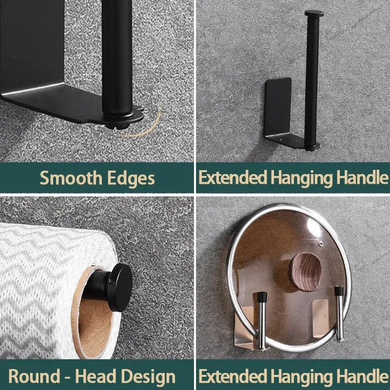 Porte-essuie-tout en acier inoxydable pour sous-évier, support de rangement allongé SNJ007 3