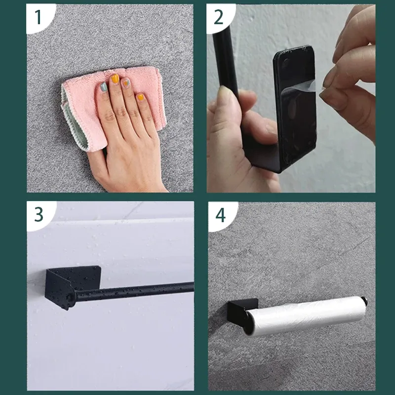 Porte-essuie-tout en acier inoxydable pour sous-évier, support de rangement allongé SNJ007 5