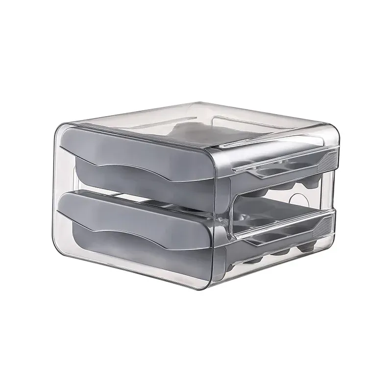 Boîte de rangement à défilement automatique T1, panier à œufs, conteneur pour réfrigérateur, distributeur René pour la cuisine 6