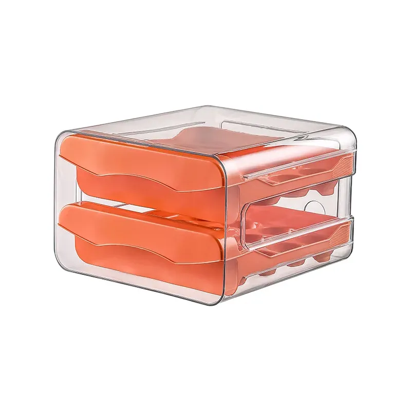 Boîte de rangement à défilement automatique T1, panier à œufs, conteneur pour réfrigérateur, distributeur René pour la cuisine 8