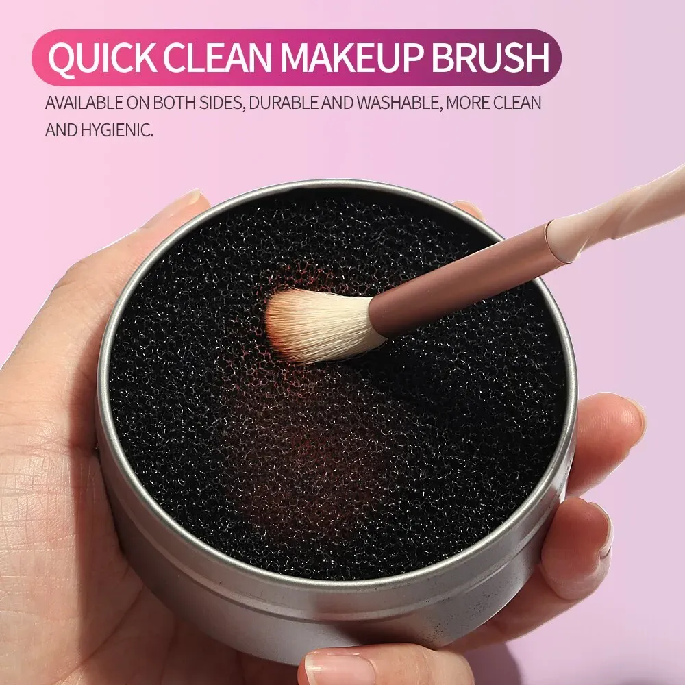Éponge de nettoyage pour pinceaux de maquillage, 1 pièce, brosse cosmétique, séchage, lavage, fard à paupières, élimination des couleurs, étui de nettoyage portable