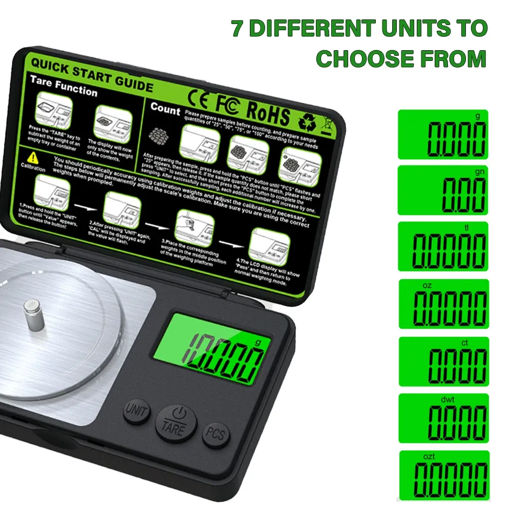 Mini balance numérique de précision portable pour bijoux, 100 g / 0,001 g 3