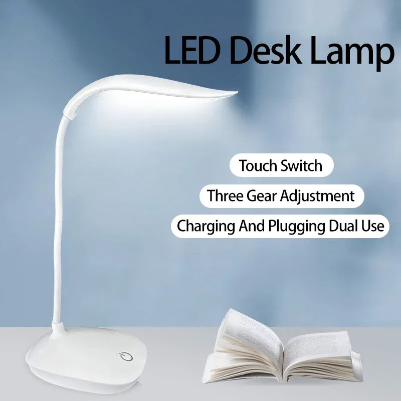 Lampe de bureau LED portable rechargeable par USB, à intensité variable et commande tactile, avec protection des yeux pour la lecture et l'étude