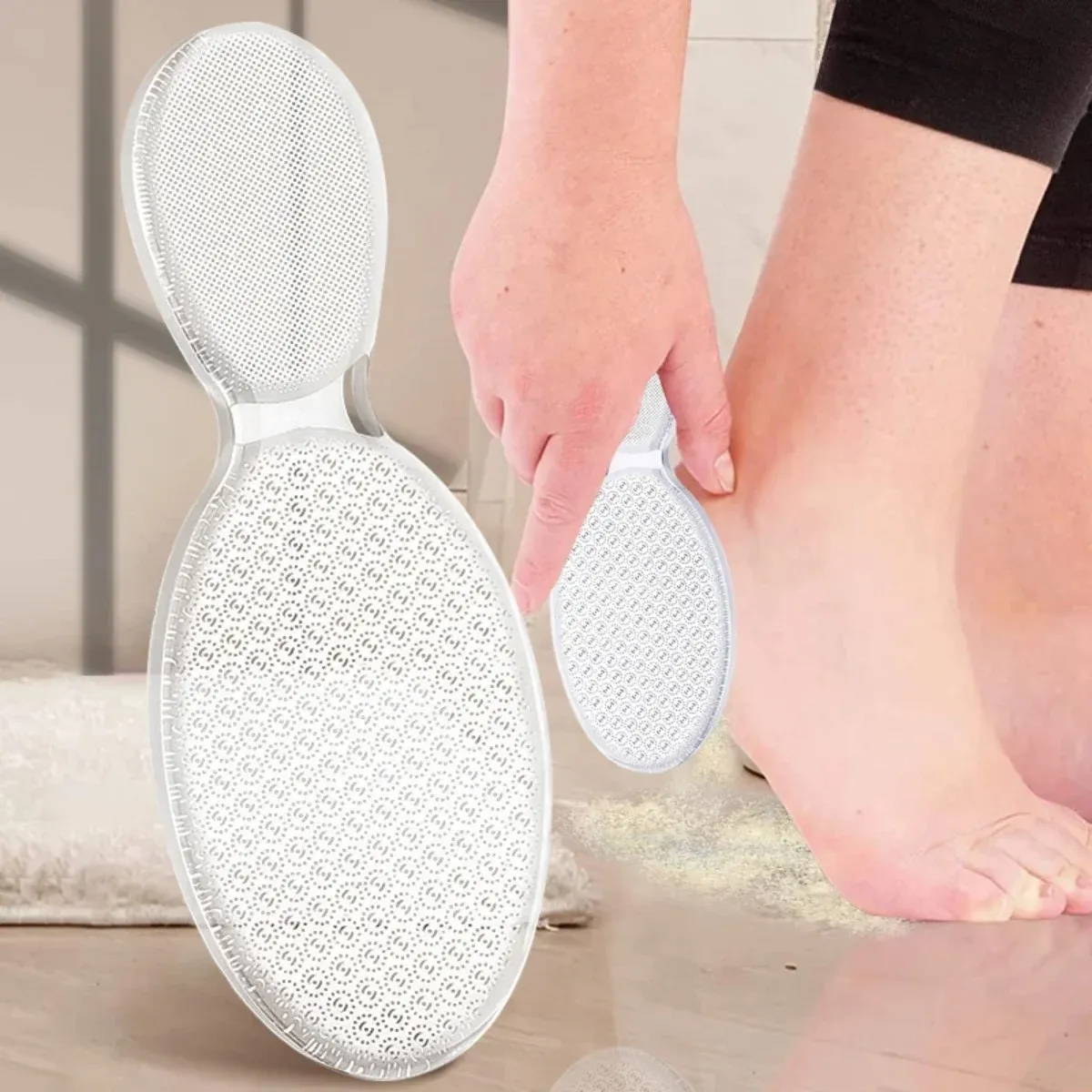 Râpe à pieds double face en verre nano, pour talons durcis et callosités 2
