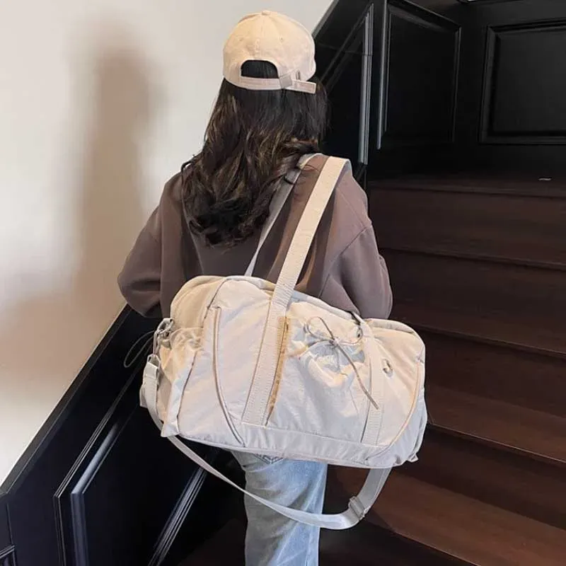 Sac de voyage grand format à bandoulière, portable, sac à bagages et de rangement, sac de sport et de fitness pour femme 5