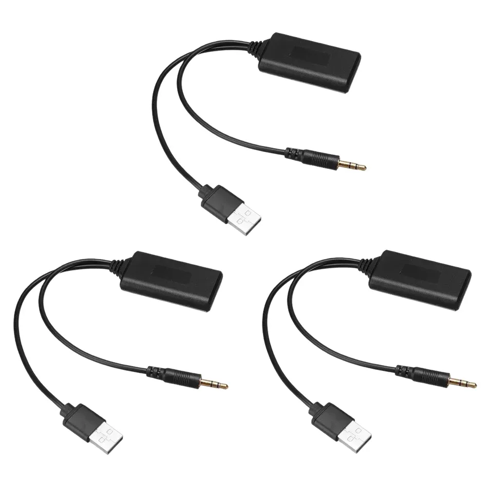 Adaptateur Bluetooth universel pour voiture 5V, récepteur audio stéréo sans fil avec câble AUX-IN jack 3,5 mm et USB 9