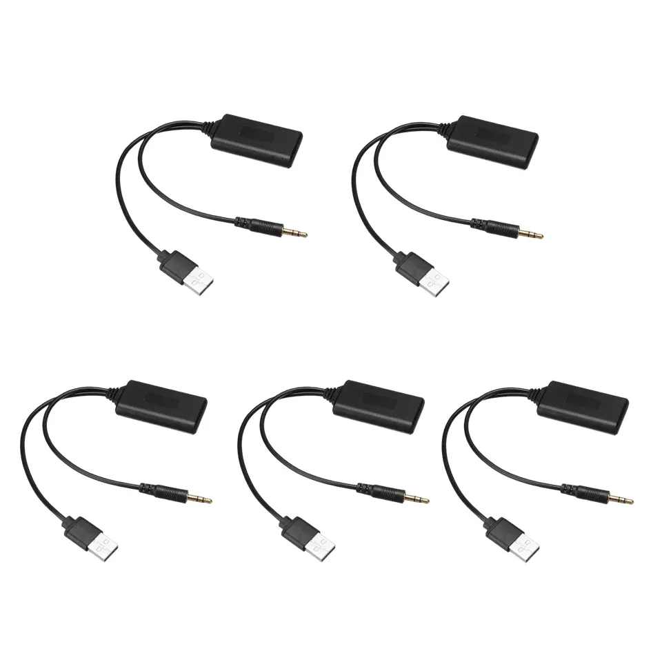 Adaptateur Bluetooth universel pour voiture 5V, récepteur audio stéréo sans fil avec câble AUX-IN jack 3,5 mm et USB 10