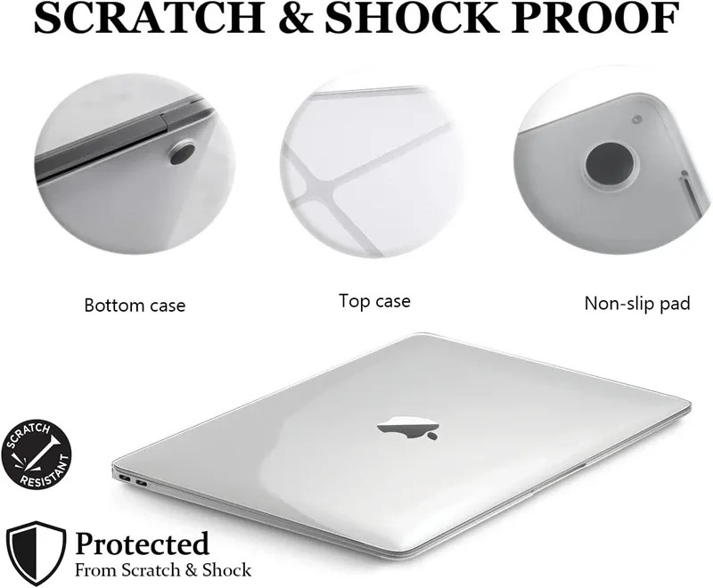 Étui rigide transparent pour MacBook Air 13,6" M4/M3 et 15" M3, MacBook Neo 2026, MacBook Pro 13" M1/M2 et 14"/16" 5