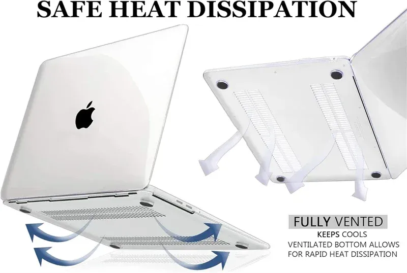Étui rigide transparent pour MacBook Air 13,6" M4/M3 et 15" M3, MacBook Neo 2026, MacBook Pro 13" M1/M2 et 14"/16" 6