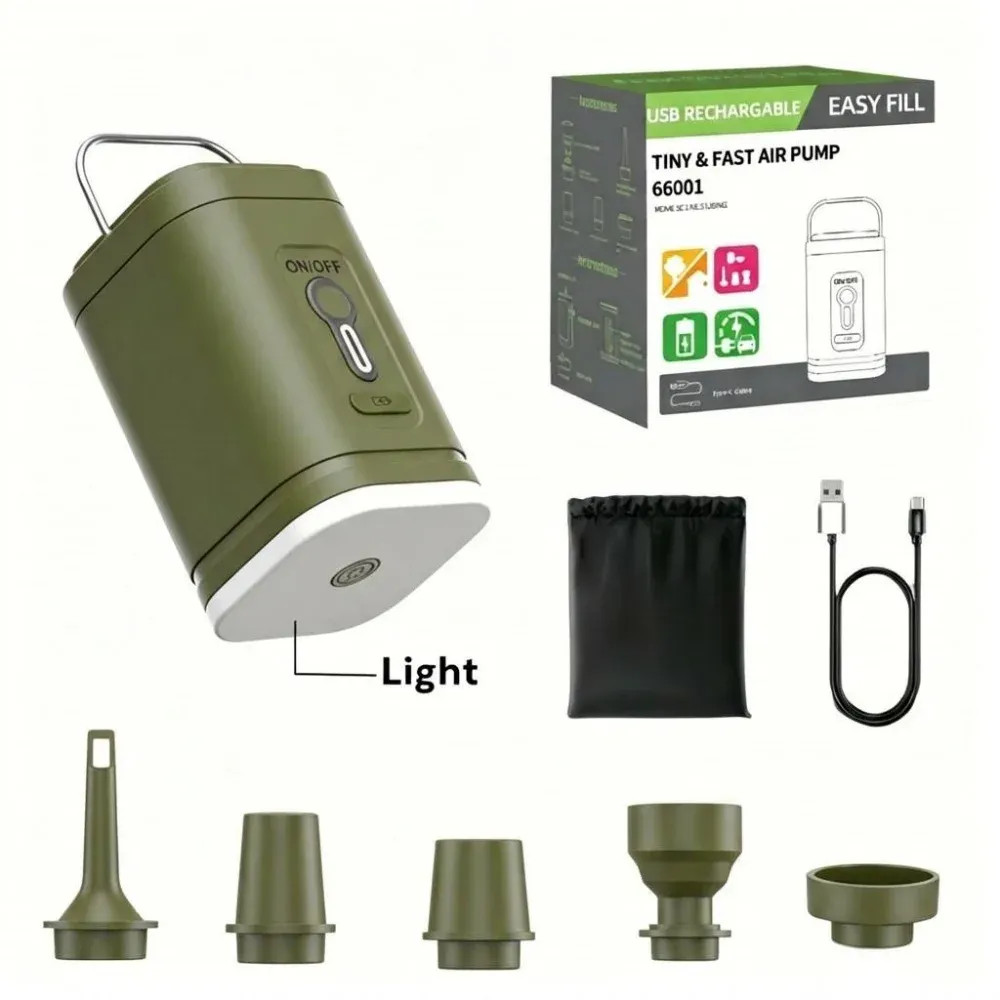 Mini pompe à air sans fil rechargeable USB 1200 mAh, gonfleur et dégonfleur pour matelas de camping, bouées de piscine et bateaux 8