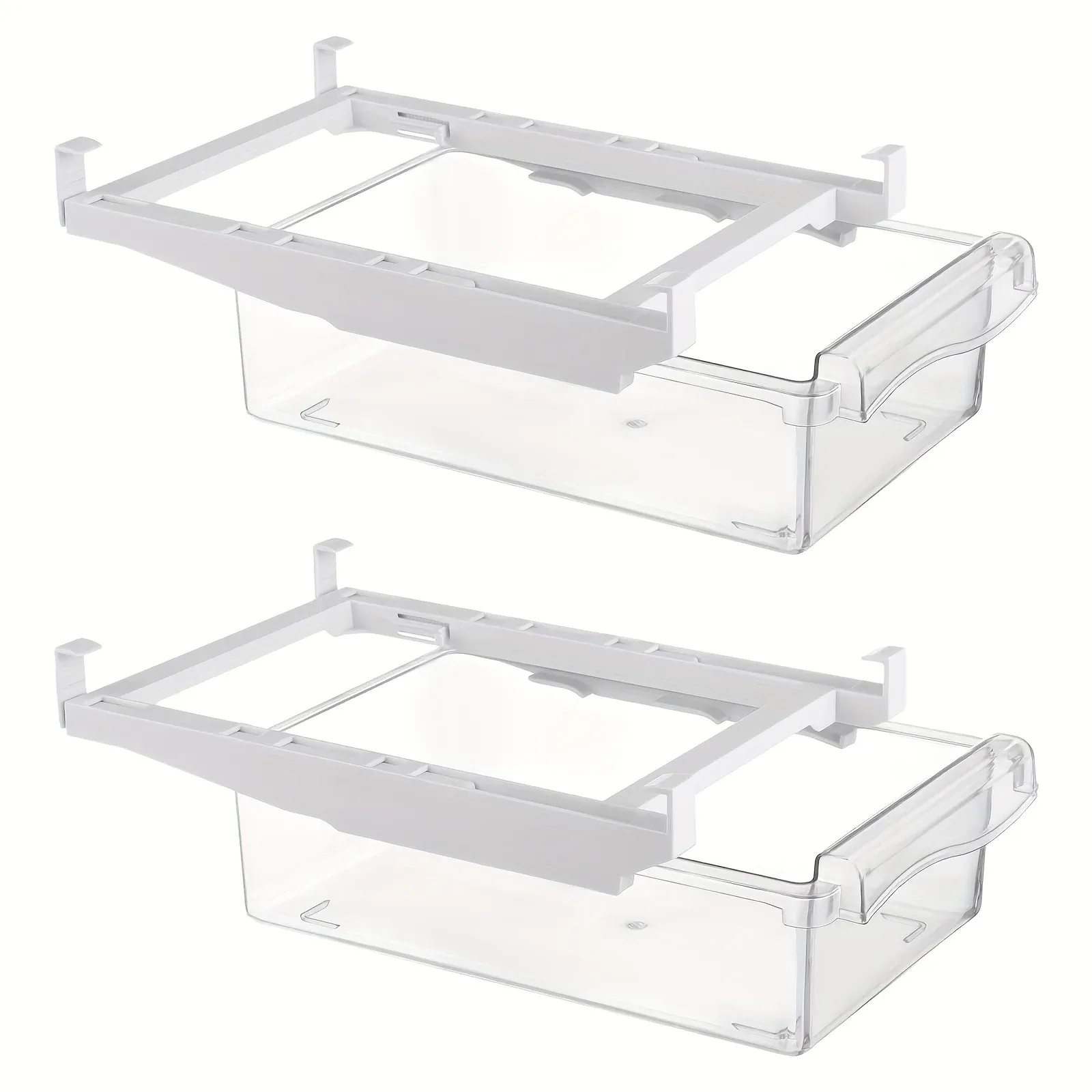 Bac de rangement pour réfrigérateur style tiroir, boîte de conservation des aliments, support d'étagère, récipient coulissant en plastique 8