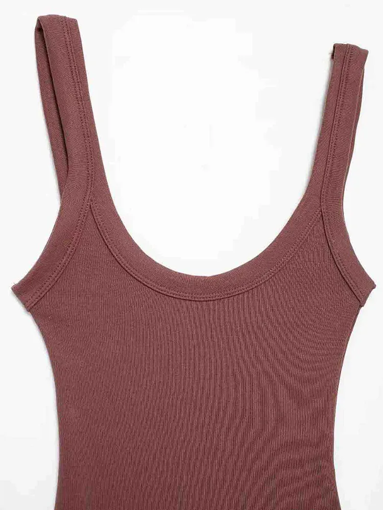 Combinaison short côtelée slim pour femme, col rond, bretelles fines, boutons-pression, mode sexy 6