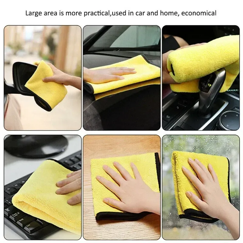 Serviette de lavage en microfibre épaisse pour carrosserie automobile, détailing professionnel, lot de 1 ou 10 pièces 5