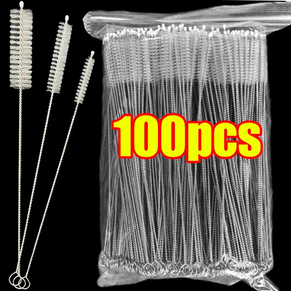Kit de brosses de nettoyage réutilisables en nylon et acier inoxydable pour pailles, biberons et tuyaux - Image 1