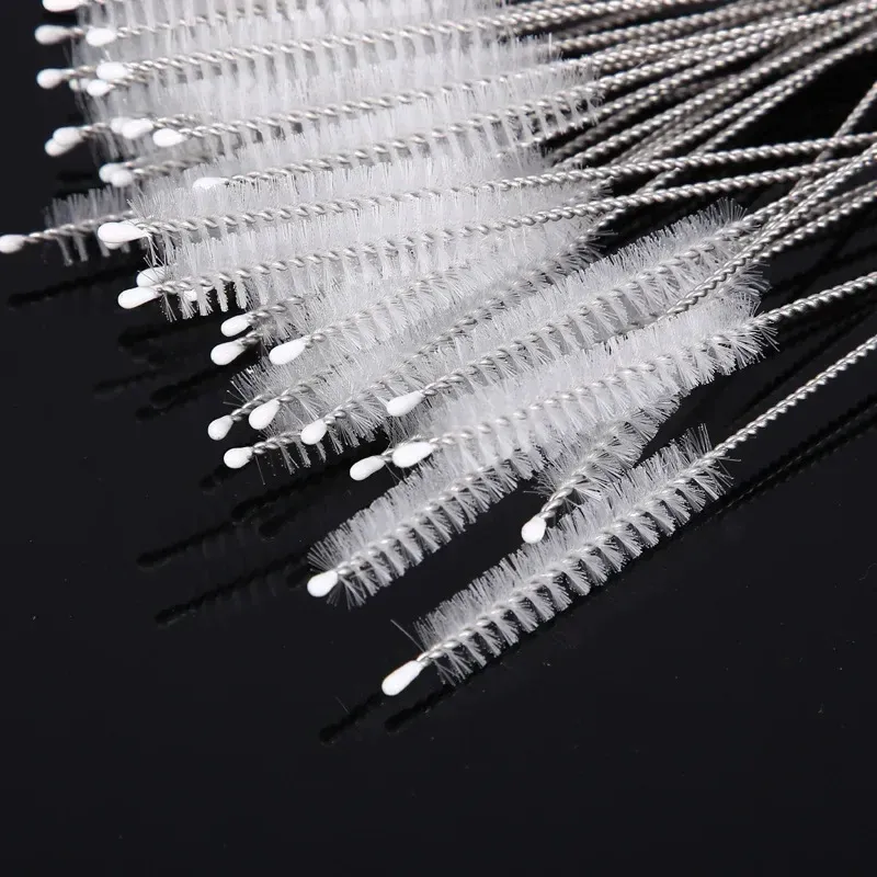 Kit de brosses de nettoyage réutilisables en nylon et acier inoxydable pour pailles, biberons et tuyaux 3