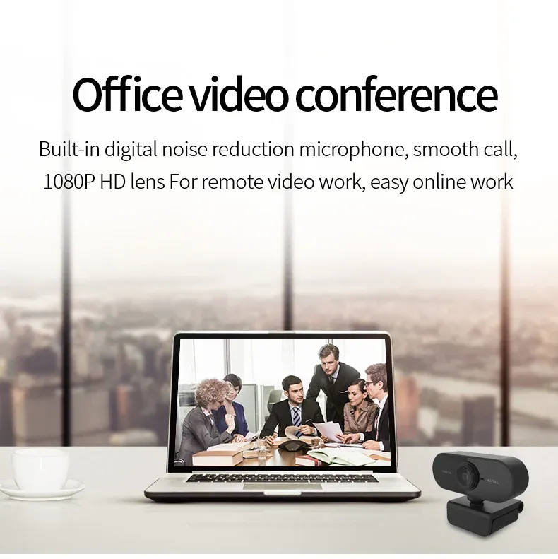Webcam de visioconférence, vue latérale