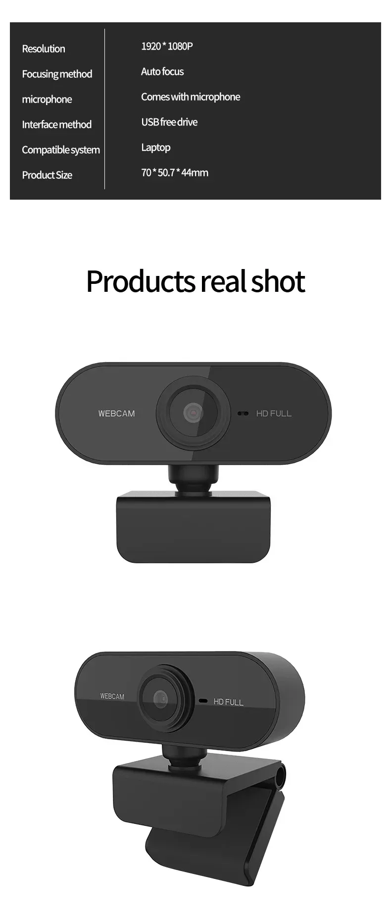 Webcam HD sur un bureau de travail