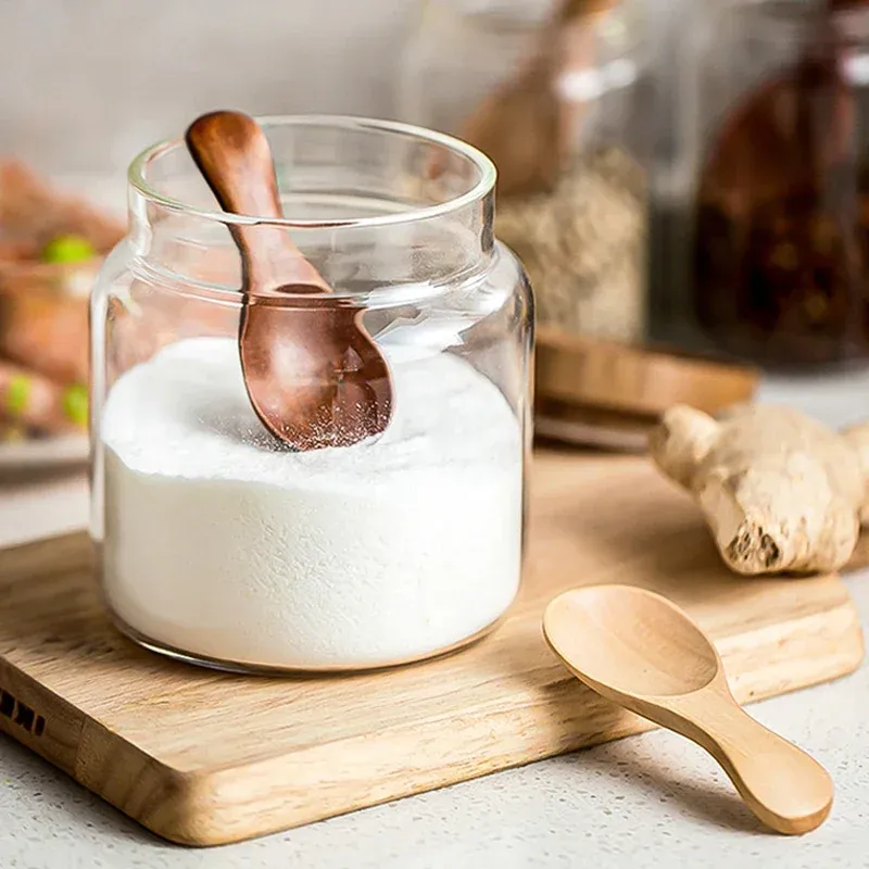 Mini cuillères en bois pour enfants, lot de 4, petites cuillères à condiments pour épices, sucre, thé et café, manche court