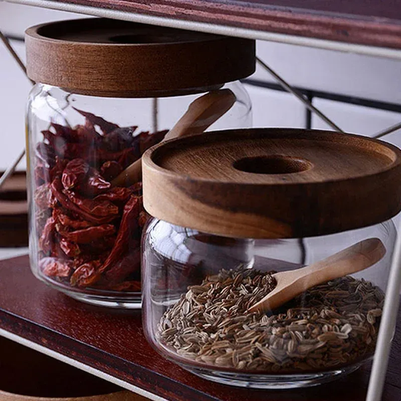 Mini cuillères en bois pour enfants, lot de 4, petites cuillères à condiments pour épices, sucre, thé et café, manche court 5