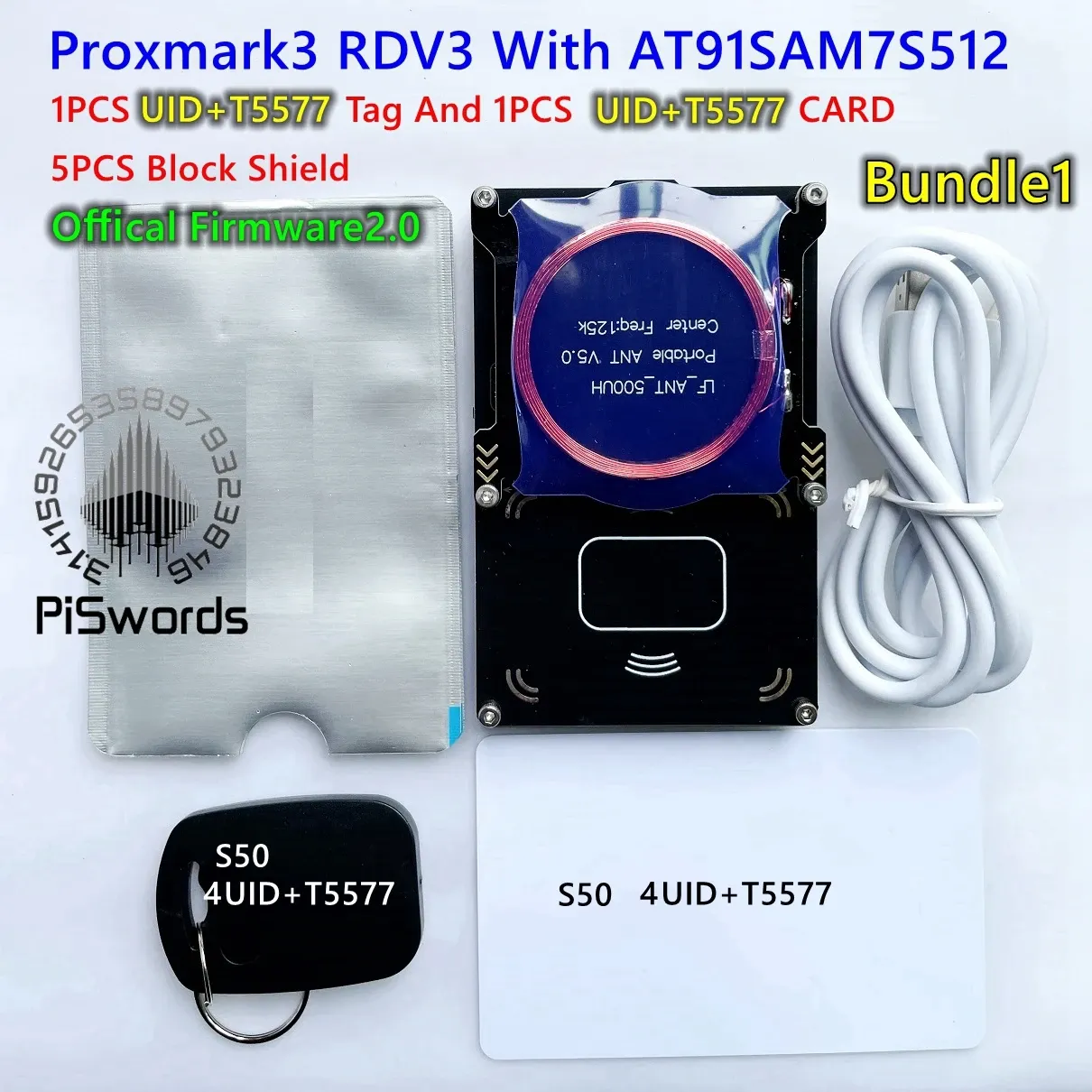 Proxmark3 Kit de développement 3.0 avec lecteur-enregistreur NFC PM3, firmware ICEMAN, copieur de cartes RFID/NFC, 2 ports USB, 512K 9