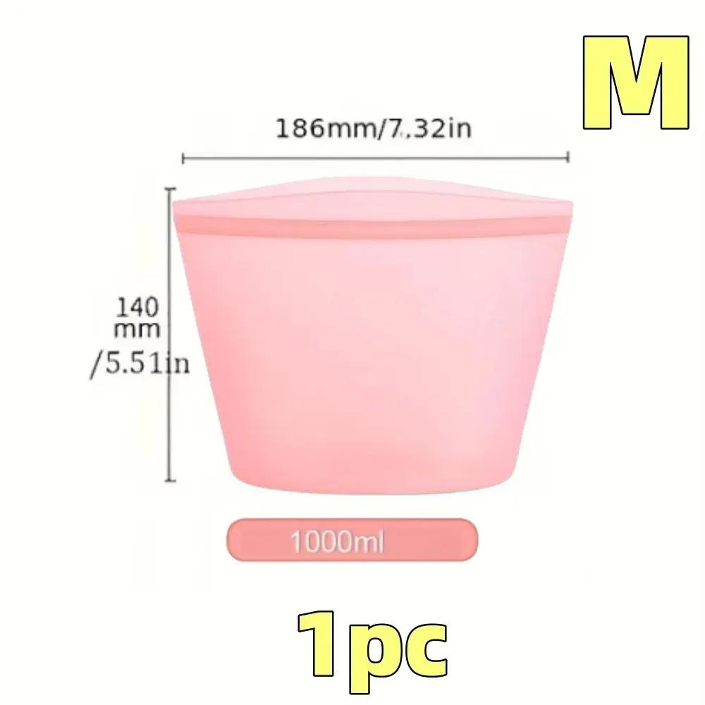 Sacs alimentaires réutilisables en silicone, ensemble de 3 pièces, fermeture zippée étanche pour réfrigérateur et congélateur 12