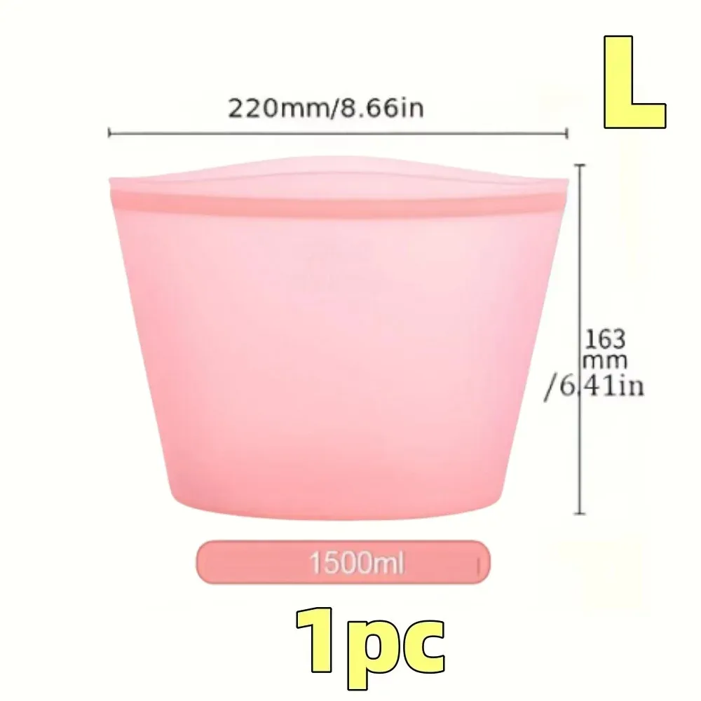 Sacs alimentaires réutilisables en silicone, ensemble de 3 pièces, fermeture zippée étanche pour réfrigérateur et congélateur 11