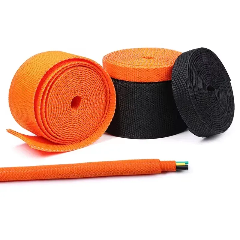 Gaine thermorétractable tressée pour câble, isolation 6 à 100 mm, gaine ignifuge pour fils, protection PET, organisateur de câbles automatique 6