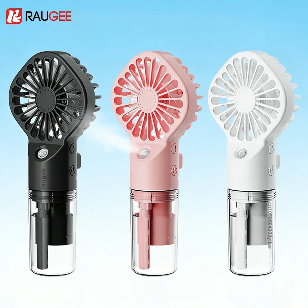 Ventilateur portable à brumisation rechargeable USB, 4 vitesses, pour usage personnel en extérieur